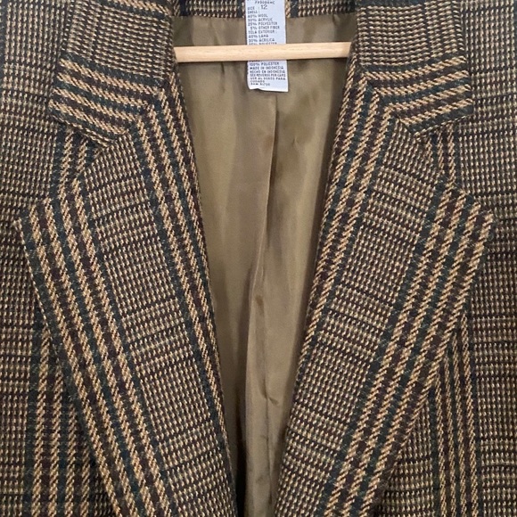 Vintage | Wool Blend Plaid Blazer - Picture 9 of 12